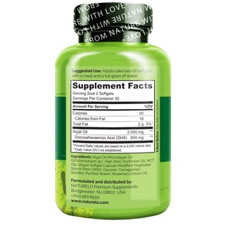 Foto 3 | Foto 3 | Suplemento Naturelo de Aceite Vegano Dha Omega 3 60 Cápsulas Blandas - Venta Internacional