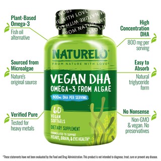 Foto 4 | Foto 4 | Suplemento Naturelo de Aceite Vegano Dha Omega 3 60 Cápsulas Blandas - Venta Internacional