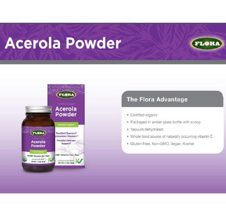 Foto 2 | Foto 2 | Suplemento Flora Acerola En Polvo Con Vitamina C, Botella De Vidrio De 50 Ml - Venta Internacional
