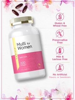 Foto 4 | Foto 4 | Suplemento Multivitamínico Carlyle con Hierro 200 Cápsulas para Mujeres - Venta Internacional