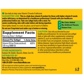 Foto 5 | Foto 5 | Suplemento Nature Made Vitamina D3 5000 Ui 360 Cápsulas Blandas - Venta Internacional