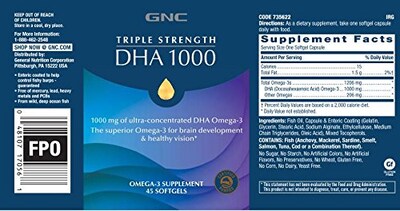 Foto 2 | Foto 2 | Suplemento Gnc Triple Strength Dha 1000 45 Cápsulas Blandas - Venta Internacional