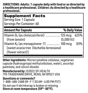 Foto 6 | Foto 6 | Suplemento de Vitamina D Plus K de Klaire Labs 5000 UI de D3 con K2 Mk-7 - Venta Internacional