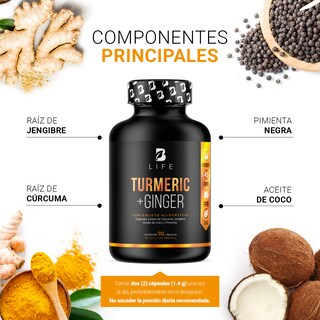 Foto 3 | Foto 3 | Turmeric + Ginger B Life 90 Cápsulas