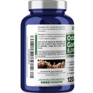 Foto 3 | Foto 3 | Suplemento Nusapure Extracto de Ajo Inodoro 5000 mg 120 Cápsulas - Venta Internacional