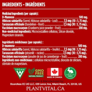 Foto 5 | Foto 5 | Suplemento Plantvital de D-manosa 1000 mg con Arándano 120 Cápsulas - Venta Internacional