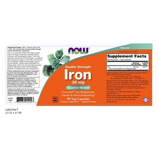 Foto 2 | Foto 2 | Suplemento Now Iron 36 mg de Doble Concentración 90 Cápsulas Vegetarianas - Venta Internacional