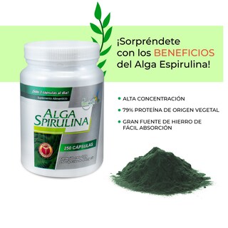 Foto 2 | Foto 2 | Alga Spirulina Best Health 100 Cápsulas Certificada Pura Rica en Vitaminas Minerales y Proteínas