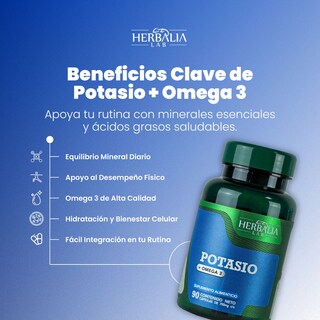 Foto 7 | Foto 7 | Suplemento Herbalia Lab De Citrato De Potasio + Omega 3 Apoyo Nutricional Diario