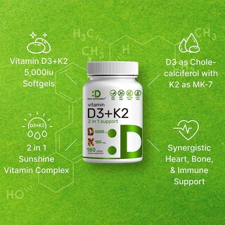 Foto 4 | Foto 4 | Suplemento Deal Supplement Vitamina D3 K2 5000 Ui 250 Cápsulas - Venta Internacional