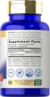 Foto 2 | Foto 2 | Suplemento Carlyle de Metilcobalamina Y Vitamina B12 5000 Mcg, 60 Tabletas - Venta Internacional