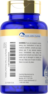 Foto 3 | Foto 3 | Suplemento Carlyle de Metilcobalamina Y Vitamina B12 5000 Mcg, 60 Tabletas - Venta Internacional