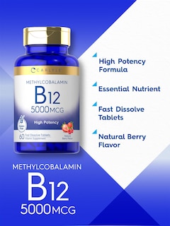 Foto 4 | Foto 4 | Suplemento Carlyle de Metilcobalamina Y Vitamina B12 5000 Mcg, 60 Tabletas - Venta Internacional