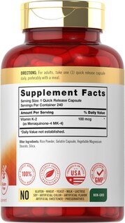 Foto 2 | Foto 2 | Suplemento Carlyle de Vitamina K2 100 Mcg Mk-4 240 Cápsulas - Venta Internacional