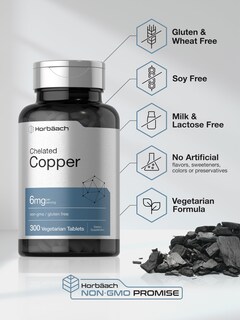 Foto 4 | Foto 4 | Suplemento Horbäach de Cobre Quelado 6 Mg 300 Comprimidos - Venta Internacional