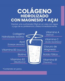 Foto 2 | Foto 2 | Flow Vitaminas Minerales y Suplementoscolágeno Hidrolizado Açaí y Cloruro de Magnesio de 500 g