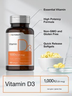 Foto 4 | Foto 4 | Suplemento Horbäach Vitamina D3 1000 Ui 180 Cápsulas Blandas - Venta Internacional
