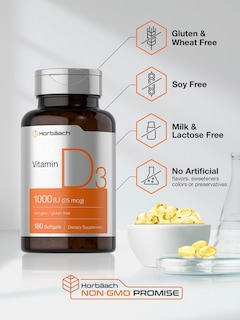 Foto 5 | Foto 5 | Suplemento Horbäach Vitamina D3 1000 Ui 180 Cápsulas Blandas - Venta Internacional