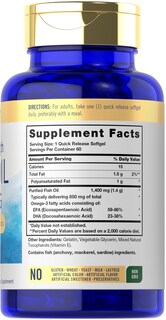 Foto 2 | Foto 2 | Suplemento de Aceite de Pescado Carlyle Triple Strength 1400 mg 60 Cápsulas Blandas - Venta Internacional