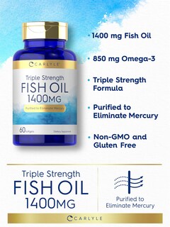 Foto 4 | Foto 4 | Suplemento de Aceite de Pescado Carlyle Triple Strength 1400 mg 60 Cápsulas Blandas - Venta Internacional