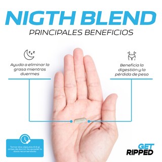 Foto 4 | Foto 4 | Fórmula Nocturna 120 Cápsulas Night Blend Get Ripped