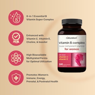 Foto 3 | Foto 3 | Suplemento Naturebell Vitamin B Complex Women 240 Cápsulas - Venta Internacional