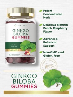 Foto 3 | Foto 3 | Suplemento Carlyle Ginkgo Biloba 300 Mg 70 Gomitas Veganas - Venta Internacional