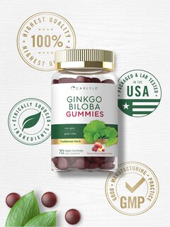 Foto 5 | Foto 5 | Suplemento Carlyle Ginkgo Biloba 300 Mg 70 Gomitas Veganas - Venta Internacional
