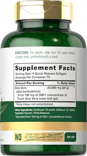 Foto 2 | Foto 2 | Suplemento Carlyle Aloe Vera 20,000 mg 300 Cápsulas - Venta Internacional