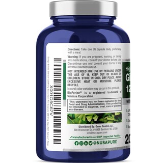 Foto 3 | Foto 3 | Suplemento Nusapure Extracto de Ginkgo Biloba 12500 mg 200 Cápsulas - Venta Internacional