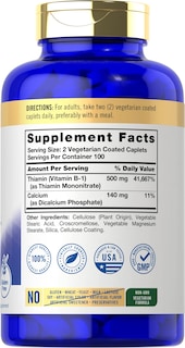 Foto 2 | Foto 2 | Suplemento Carlyle de Vitamina B1 500 Mg 200 Cápsulas - Venta Internacional