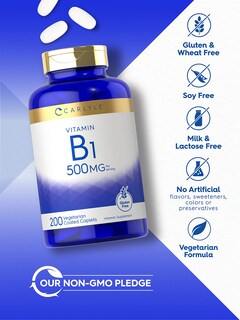 Foto 4 | Foto 4 | Suplemento Carlyle de Vitamina B1 500 Mg 200 Cápsulas - Venta Internacional
