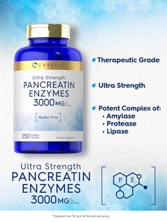 Foto 3 | Foto 3 | Suplemento Carlyle Pancreatin Digestive Enzymes 3000 Mg 250 Cápsulas - Venta Internacional