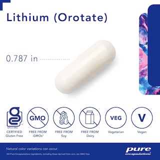 Foto 3 | Foto 3 | Suplemento Pure Encapsulations Orotato de Litio 5mg, 90 cápsulas - Apoyo cerebral con NAC