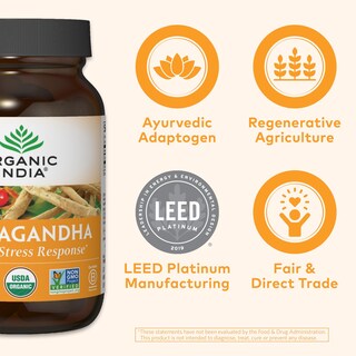 Foto 5 | Foto 5 | Suplemento Organic India Ashwagandha en Cápsulas 90 Veganas - Venta Internacional