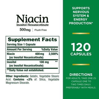 Foto 2 | Foto 2 | Suplemento de Niacina Nature's Bounty 500 mg Sin Rubor 120 Cápsulas - Venta Internacional