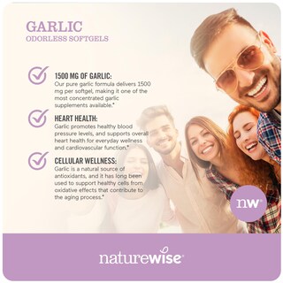 Foto 6 | Foto 6 | Suplemento Naturewise Ajo Inodoro 1500 Mg Cápsulas Blandas X60 - Venta Internacional