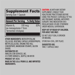 Foto 2 | Foto 2 | Suplemento de Vitamina K2 Amazon Elements 100 mcg 65 Cápsulas - Venta Internacional