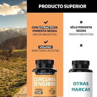 Foto 3 | Foto 3 | Suplemento Alimenticio Beyond Vitamins Cúrcuma, Jengibre Con Pimienta Negra 60 Cápsulas