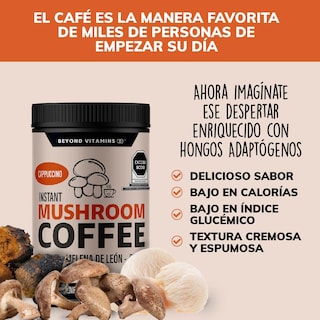Foto 4 | Foto 4 | Suplemento Alimenticio Beyond Vitamins Cafe Soluble Capuccino Con Hongos, Melena De Leon, Chaga Y Shiitake 256.5 Mg