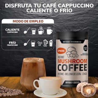 Foto 7 | Foto 7 | Suplemento Alimenticio Beyond Vitamins Cafe Soluble Capuccino Con Hongos, Melena De Leon, Chaga Y Shiitake 256.5 Mg