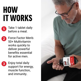 Foto 4 | Foto 4 | Multivitamínico Force Factor Para Hombres Mayores De 50 Años Con 26 Vitaminas 60 Tabletas - Venta Internacional