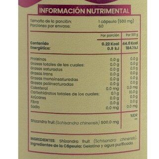 Foto 3 | Foto 3 | Schizandra Fruit 60 Capsulas Tibet