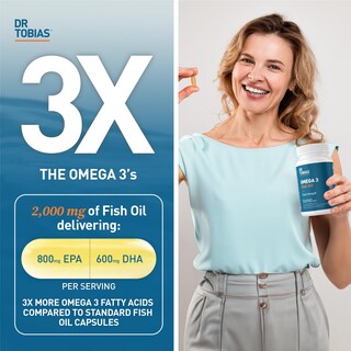 Foto 2 | Foto 2 | Suplemento de Aceite de Pescado Omega 3 del Dr. Tobias de Triple Concentración 2000 mg - Venta Internacional