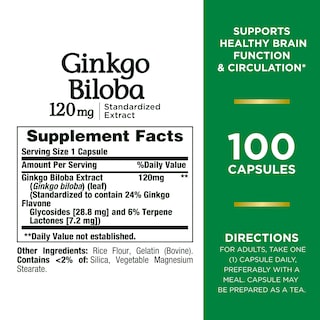 Foto 2 | Foto 2 | Suplemento Nature's Bounty Ginkgo Biloba 120 Mg 100 Cápsulas - Venta Internacional