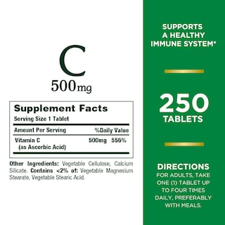 Foto 2 | Foto 2 | Suplemento Vitamínico Nature's Bounty Vitamina C 500 Mg 250 Comprimidos - Venta Internacional