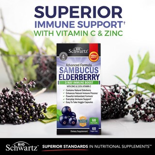 Foto 5 | Foto 5 | Suplemento Bioschwartz Elderberry con Zinc y Vitamina C 60 Unidades - Venta Internacional