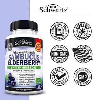 Foto 7 | Foto 7 | Suplemento Bioschwartz Elderberry con Zinc y Vitamina C 60 Unidades - Venta Internacional