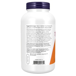 Foto 3 | Foto 3 | Suplemento Now MSM Metilsulfonilmetano 1500 mg 200 Comprimidos - Venta Internacional