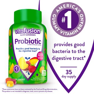Foto 2 | Foto 2 | Gominolas Probióticas Vitafusion Supplements 70 Unidades Suministro para 35 Días - Venta Internacional